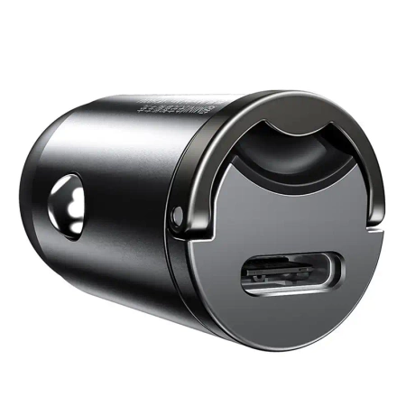 Mini ładowarka samochodowa Baseus Tiny Star USB-C, QC 4.0+, PD, 30W (szara)