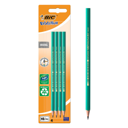 OŁÓWEK OSTRZONY BEZDRZEWNY BIC EVOLUTION ORIGINAL 650 HB 8902764 HB BLISTER 4SZT