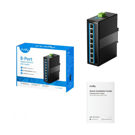 CUDY PRZEŁĄCZNIK IG1008P 8-GBE INDUSTRIAL POE SWITCH FOR NETWORKING IN HARSHCONDITIONS SUCH AS MANUFACTURING, TRANSPORTATION, MARITIME,OIL&GAS, AND MI