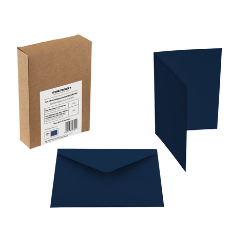 KOPERTA C6 NK EMERSON GRANATOWY 114X162/105X148 KOPERTA:130G, KARTECZKA:210G 25 SZT.
