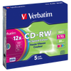 PŁYTA CD-RW 700MB 12X VERBATIM DATALIFE PLUS 43167 SLIM 5 SZT.