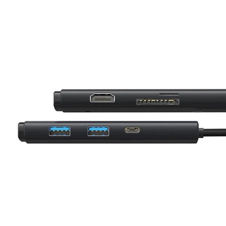 HUB BASEUS OS LITE 6-PORT (TYP-C DO HDMI+USB3.0*2+PD+SD/TF) (CZARNY)