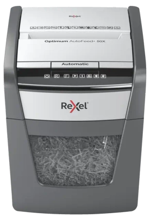 NISZCZARKA A4 REXEL OPTIMUM AUTOFEED+ 50X 2020050XEU CZARNA 50 KRT ŚCINKI 4X28MM 20 LITRÓW