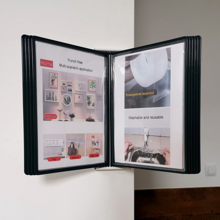 SYSTEM PREZENTACYJNY NAŚCIENNY Z 10 PANELAMI A4 LEVIATAN ZIELONY