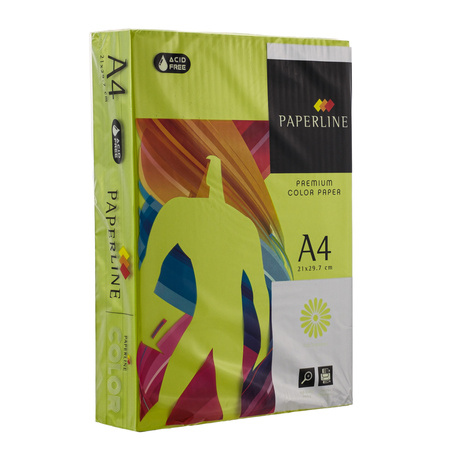 PAPIER KSERO KOLOR A4 PAPERLINE ZIELONY FLUORESCENCYJNY 75G 500 ARK