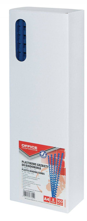 GRZBIET PLASTIKOWY 8MM (45 KARTEK) OFFICE PRODUCTS NIEBIESKI 100 SZT.