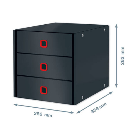 POJEMNIK Z SZUFLADAMI 286X358X282MM LEITZ CLICK & STORE COSY 53680089 AKSAMITNY SZARY 3 SZUFLADY