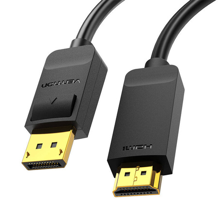 KABEL DISPLAYPORT 1.2 DO HDMI 1.4 VENTION HAGBI 3M, 4K 30HZ (CZARNY)