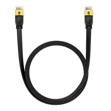 PŁASKI KABEL SIECIOWY BASEUS ETHERNET RJ45, GIGABIT, CAT.7, 2 M (CZARNY)