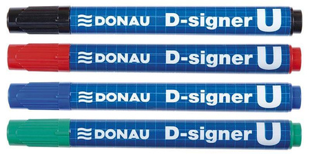 MARKER PERMANENTNY DONAU D-SIGNER U CZERWONY OKRĄGŁY 2-4MM