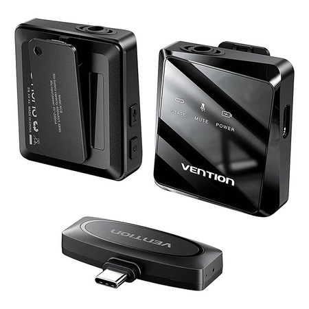 MIKROFON BEZPRZEWODOWY X2 VENTION NCBB0 USB-C (CZARNY)
