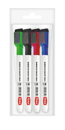 Marker suchościeralny TOMA 268 TO-268ZMAG mix*4 okrągła końcówka 1.0mm +magnes