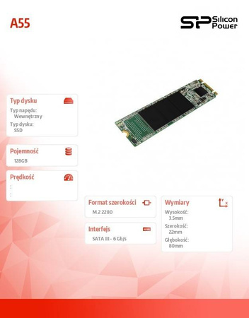 SILICON POWER DYSK SSD A55 128GB M.2 560/530 MB/S