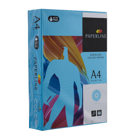 PAPIER KSERO KOLOR A4 PAPERLINE NIEBIESKI INTENSYWNY 80G 500 ARK