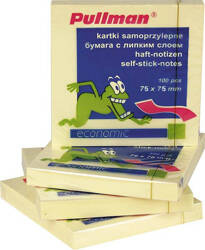 Karteczki samoprzylepne 75x75 PULLMAN P0023 żółty 100 kart