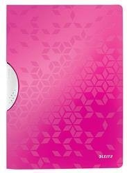 Skoroszyt plastikowy z klipem A4 LEITZ WOW 41850023 różowy PP