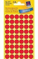 ETYKIETY SAMOPRZYLEPNE 12MM KÓŁKA DO ZAZNACZANIA AVERY ZWECKFORM 3141 CZERWONE 270 SZT