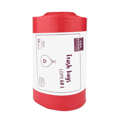 WORKI NA ŚMIECI LDPE CZERWONE 60L 50SZT