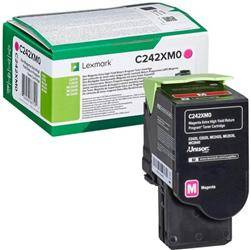 TONER ORYGINALNY LEXMARK C242XM0 MAGENTA 3500 STRON