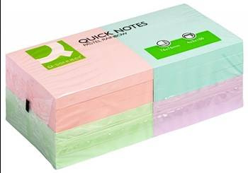 KARTECZKI SAMOPRZYLEPNE 76X76MM Q-CONNECT RAINBOW PASTELOWE MIX 12X100KART
