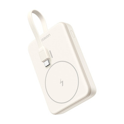 Powerbank magnetyczny 10000mAh Ugreen PB760, wbudowany kabel, 20W (beżowy)