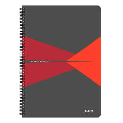 KOŁONOTATNIK A4 LEITZ OFFICE 44950025 CZERWONY W KRATKĘ PP 90KART