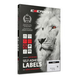 ETYKIETY SAMOPRZYLEPNE 105X37MM EMERSON 023 QCT BIAŁE 100ARK*16SZT