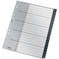 PRZEKŁADKI 1-20 A4 LEITZ RECYCLE 12110000 CZARNY PP