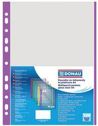 KOSZULKI KRYSTALICZNE A4 DONAU FIOLETOWY BRZEG PP 40MIC 100SZT