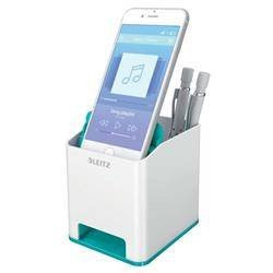 Przybornik ze wzmacniaczem dźwięku LEITZ WOW 53631051 biało-turkusowy