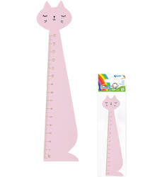 LINIJKA DREWNIANA 15CM FIORELLO GR-F87KR KOT RÓŻOWY 130-1882