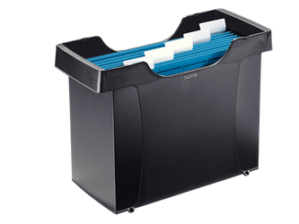 PUDŁO ARCHIWIZACYJNE 395X273X170MM LEITZ Z 5 TECZKAMI 19930395 CZARNY PLASTIK