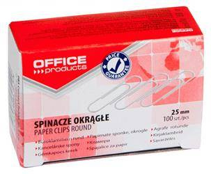 SPINACZE OKRĄGŁE 25MM OFFICE PRODUCTS SREBRNE 100SZT.