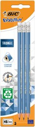 OŁÓWEK TRÓJKĄTNY Z GUMKĄ BEZDRZEWNY BIC EVOLUTION TRIANGLE 964848 HB BLISTER 3SZT