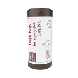 WORKI NA ŚMIECI LDPE BRĄZOWE 35L 20SZT