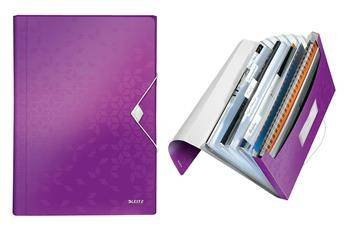 Teczka segregująca A4 LEITZ WOW 45890062 fioletowa PP 6 przegródek