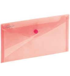 TECZKA KOPERTOWA NA GUZIK DL GRAND ZP046 120-1867 TRANSPARENTNA CZERWONA PP