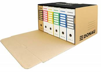 PUDŁO ARCHIWIZACYJNE WZMOCNIONE 555X360X315MM DONAU BRĄZOWE