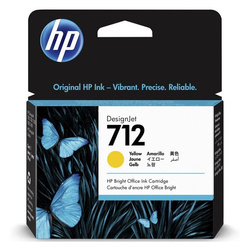 HP ORYGINALNY INK / TUSZ 3ED69A, HP 712, YELLOW, 29ML, HP DESIGNJET STUDIO, T210, T230, T250, T630, T650