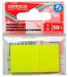 ZAKŁADKI INDEKSUJĄCE FOLIOWE 25X43MM OFFICE PRODUCTS ŻÓŁTE 50 SZT