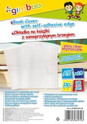 OKŁADKA NA KSIĄŻKI 25X46CM GIMBOO Z SAMOPRZYLEPNYM BRZEGIEM PRZEZROCZYSTA 10SZT