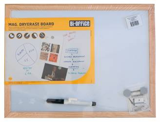 TABLICA SUCHOŚCIERALNA NIEMAGNETYCZNA 30X40CM BI-OFFICE BIAŁA RAMA DREWNIANA