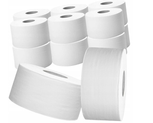 PAPIER TOALETOWY DWUWARSTWOWY CELULOZOWY JUMBO BIAŁY 100M 12 SZT.