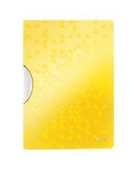 Skoroszyt plastikowy z klipem A4 LEITZ WOW 41850016 żółty PP