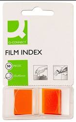 ZAKŁADKI INDEKSUJĄCE FOLIOWE 25,4X43,7MM Q-CONNECT POMARAŃCZOWE 50 SZT