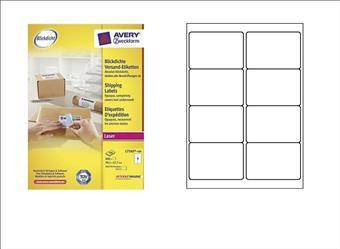 ETYKIETY WYSYŁKOWE 99.1X67.7MM DO ADRESOWANIA AVERY ZWECKFORM L7165-100 BIAŁE 100ARK*8SZT