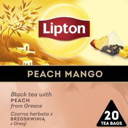 HERBATA CZARNA BRZOSKWINIA Z MANGO PIRAMIDKI LIPTON 20 TOREBEK