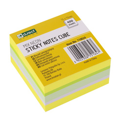 KARTECZKI SAMOPRZYLEPNE 75X75MM D.RECT MIX NEON CYTRUS 400KART