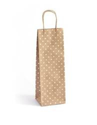 TOREBKA NA PREZENTY 35X10X12CM ARGO 257007 CIEMNOBEŻOWA ZŁOTE KROPKI PAPIER KRAFT 5SZT