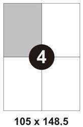 ETYKIETY SAMOPRZYLEPNE 105X148.5MM EPRIMO E84541 BIAŁE 100ARK*4SZT